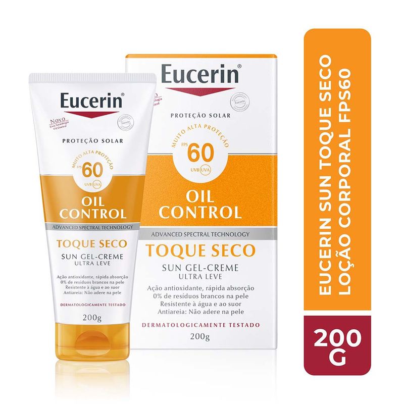 EUCERIN Protetor Solar Corporal Toque Seco Oil Control FPS 60 200g